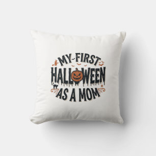 Mein erstes Halloween als Mama Vintage-Halloween-D Kissen