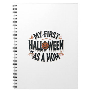 Mein erstes Halloween als Mama Vintage-Halloween-D Notizblock