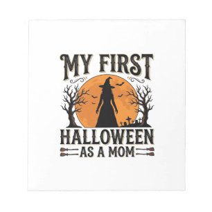 Mein erstes Halloween als Mama Vintage-Halloween-D Notizblock