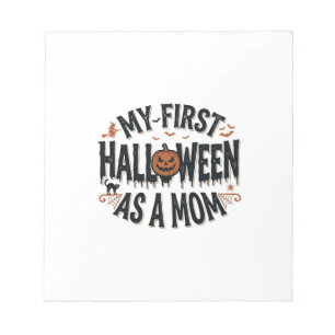 Mein erstes Halloween als Mama Vintage-Halloween-D Notizblock
