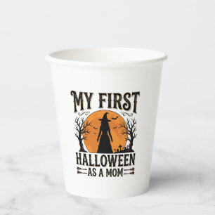Mein erstes Halloween als Mama Vintage-Halloween-D Pappbecher