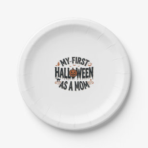 Mein erstes Halloween als Mama Vintage-Halloween-D Pappteller