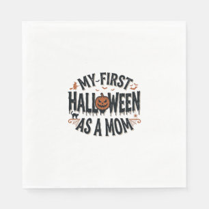 Mein erstes Halloween als Mama Vintage-Halloween-D Serviette