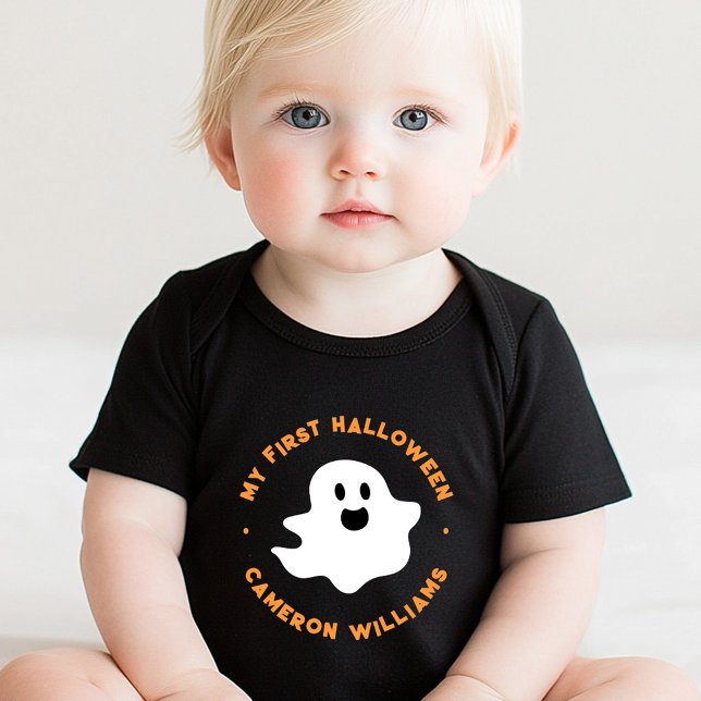 Mein erstes Halloween-Cartoon-Ghost Baby Strampler (My first Halloween cute happy cartoon ghost Baby Bodysuit)
