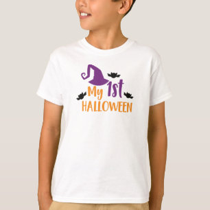 Mein erstes Halloween, Hexenhut, Hut, Fledermäuse T-Shirt