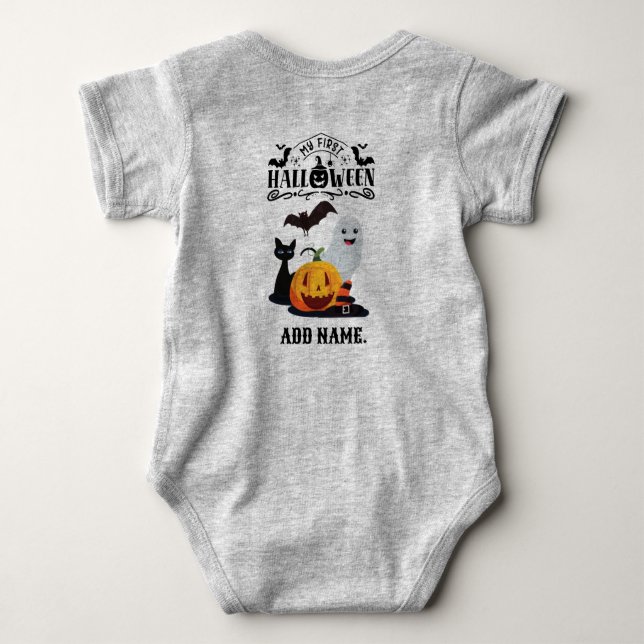 Mein erstes Halloween-Kleinkind Personalisiert Baby Strampler (Rückseite)