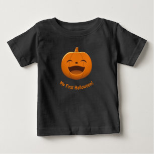 Mein erstes Halloween lachender zahnloser Kürbis Baby T-shirt