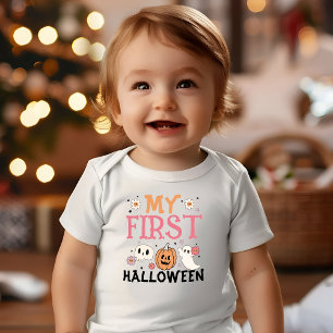Mein erstes Halloween Niedlich Pumpkin Ghost Groov Baby T-shirt