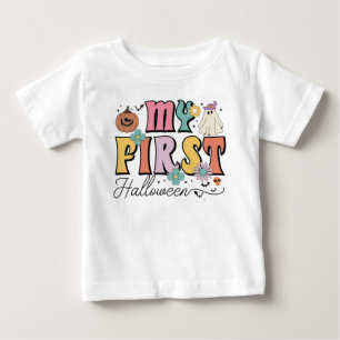 Mein erstes Halloween Niedlich Pumpkin Ghost Groov Baby T-shirt