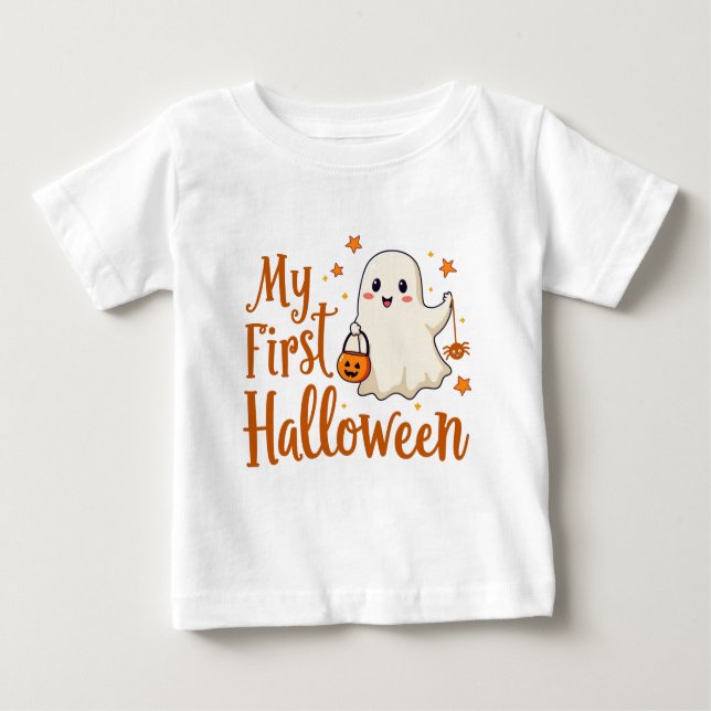 Mein erstes Halloween - Niedliche Geisterdesignkid Baby T-shirt (Vorderseite)