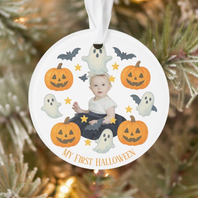 Mein erstes Halloween | Niedlicher Pumpkin & Ghost Ornament (Baum)