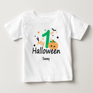 Mein erstes Halloween. Pumpkin, Fledermäuse, bearb Baby T-shirt