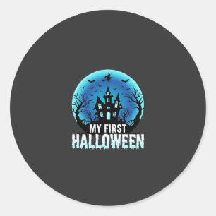 Mein erstes Halloween-Spooky-Spookhaus-Design_1 Runder Aufkleber