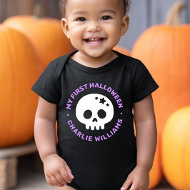 Mein erstes Halloween süßer Schädel mit Sternen un Baby Strampler