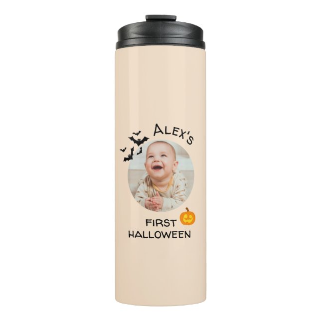 Mein erstes Halloween-Tasse Custom Foto Pumpkin &  Thermosbecher (Vorderseite)