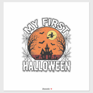 Mein erstes Halloween Vintage T-Shirt-Design für K Aufkleber