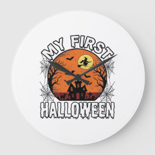 Mein erstes Halloween Vintage T-Shirt-Design für K Große Wanduhr