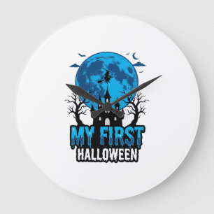Mein erstes Halloween Vintage verfluchtes Schloss Große Wanduhr