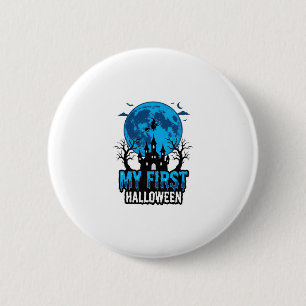 Mein erstes Halloween Vintage verlassene Burg Baby Button