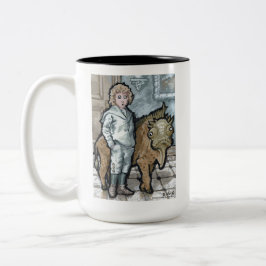 Mein erstes Haustier #4 - Surreal Odd Goth Creatio Zweifarbige Tasse