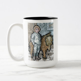 Mein erstes Haustier #4 - Surreal Odd Goth Creatio Zweifarbige Tasse