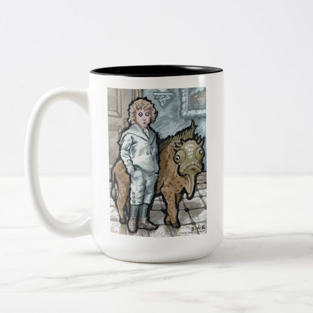 Mein erstes Haustier #4 - Surreal Odd Goth Creatio Zweifarbige Tasse (Links)