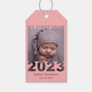 Mein erstes Jahr 2023 Modernes Cutout Baby Foto Co Geschenkanhänger