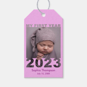 Mein erstes Jahr 2023 Modernes Cutout Baby Foto Pi Geschenkanhänger
