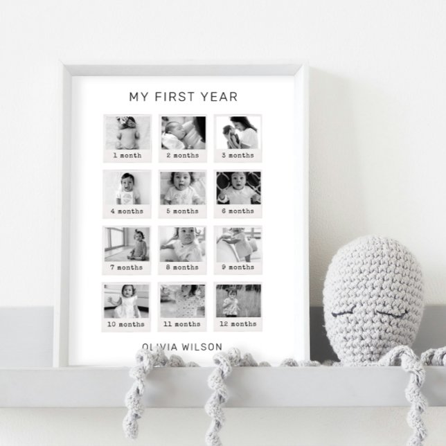 Mein erstes Jahr Poster Schwarz/Weiß (Von Creator hochgeladen)