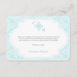 Mein erstes Kommunions-Blau dankt Ihnen zu Dankeskarte