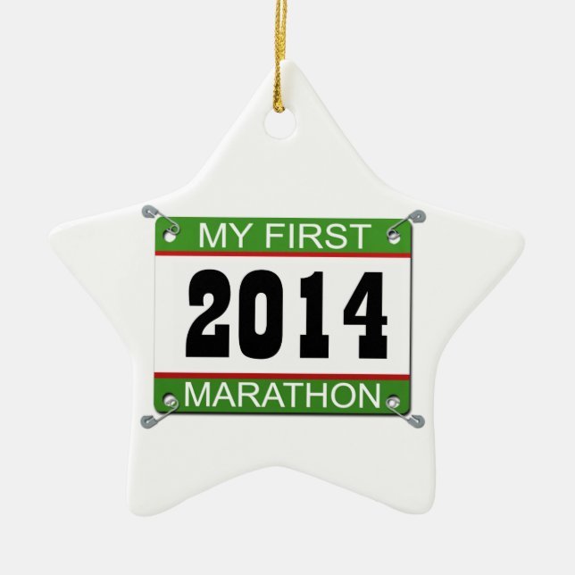 Mein erstes Marathon - 2014 Keramikornament (Vorne)
