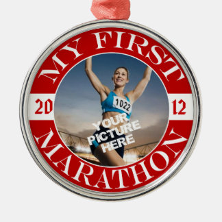Mein erstes Marathon - kundengerechtes Foto und Ornament Aus Metall