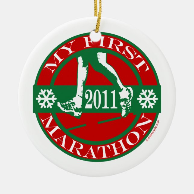 Mein erstes Marthon - 2011 Keramikornament (Vorne)
