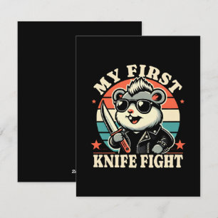 Mein erstes Messer Kampf - Cooler Hamster Feiertagskarte