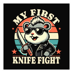 Mein erstes Messer Kampf - Cooler Hamster Fotodruck