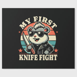 Mein erstes Messer Kampf - Cooler Hamster Geschenkpapier
