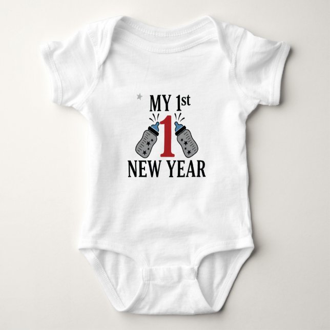 Mein erstes Neujahrsbaby 2026 Süßes Neujahrsoutfit Baby Strampler (Vorderseite)