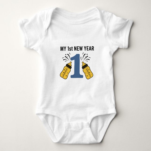 Mein erstes Neujahrsbaby 2026 Süßes Neujahrsoutfit Baby Strampler (Vorderseite)