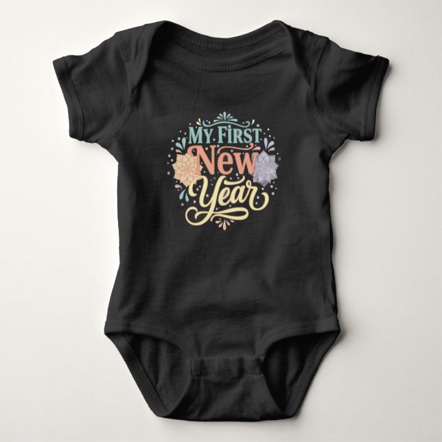 Mein erstes Neujahrsbaby 2026 Süßes Neujahrsoutfit Baby Strampler (Vorderseite)