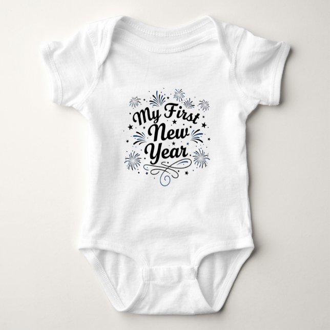 Mein erstes Neujahrsbaby 2026 Süßes Neujahrsoutfit Baby Strampler (Vorderseite)