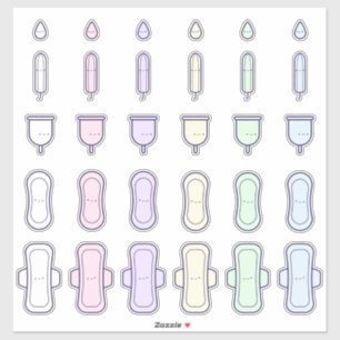 Mein erstes Niedliches Rainbow Pad Tampon Set Aufkleber