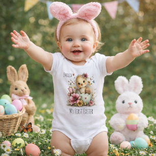 Mein erstes Osterdesign mit personalisiertem Küken Baby Strampler