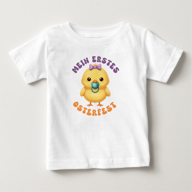 Mein erstes Osterfest - Süßes Küken mit Schnuller Baby T-shirt (Vorderseite)