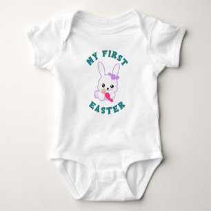 Mein erstes Ostermädchen, weißer Baby-Bodysuit Baby Strampler
