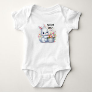 Mein erstes Ostern mit Osterhasen und Korb Baby Strampler