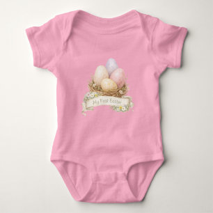 Mein erstes Ostern   Ostereier-Nest T-Shirt Baby Strampler