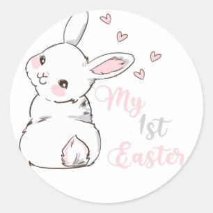 Mein erstes Ostern, sonnig Runder Aufkleber