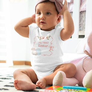 Mein erstes Osterpink-Kindermädchen Baby Strampler