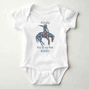 Mein erstes Rodeo Cowboy-Muster Baby Strampler