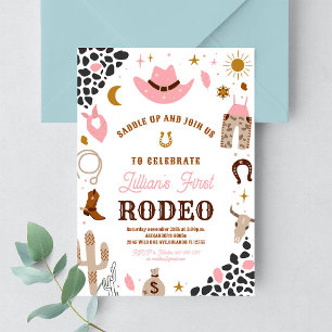 Mein erstes Rodeo Cowgirl Southwestern Birthday Einladung